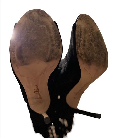 Sam Edelman Arizona Tassel Peep Toe Heel Black - Picture 8 of 11